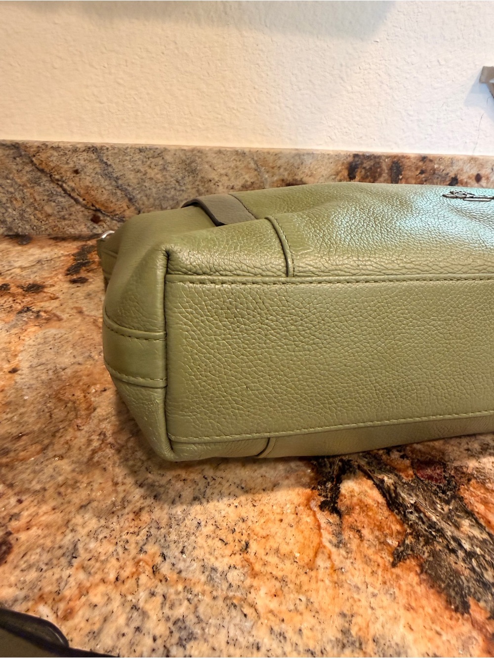 Coach Olive Green Leather Shoulder Hobo - Picture 6 of 9